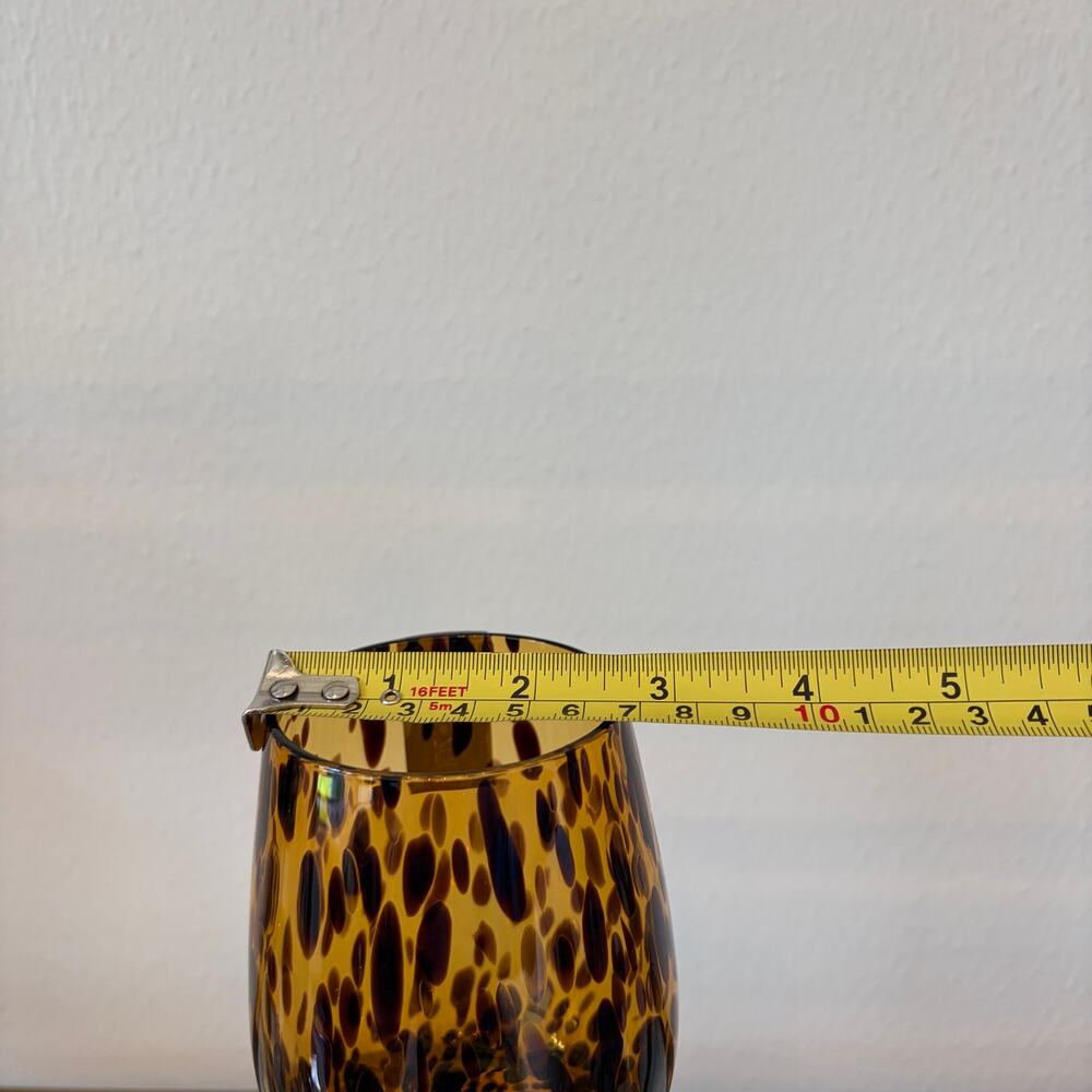 Rachel Zoe Tortoiseshell Wine Glass Set of 2 Chic Barware NEW - Picture 7 of 12